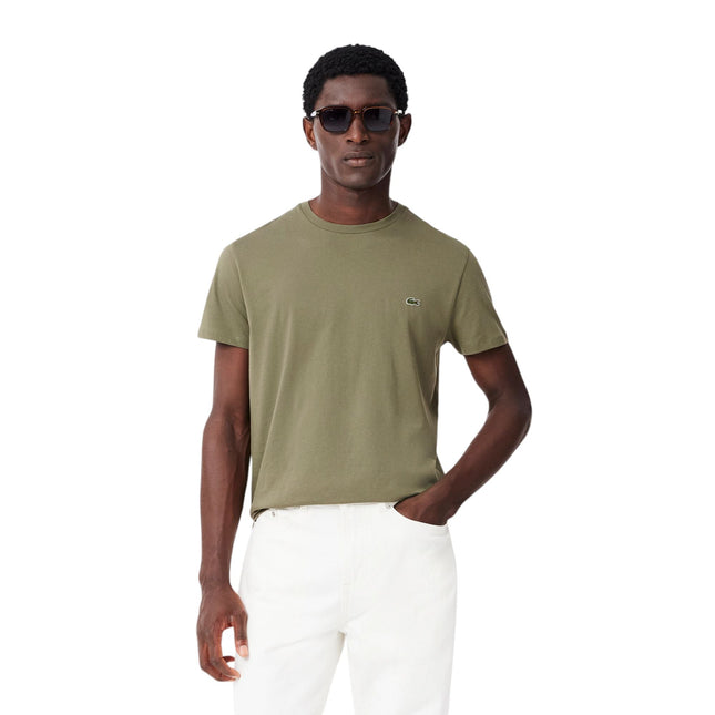 T-shirt Classic In Pima Uomo Verde Cachi