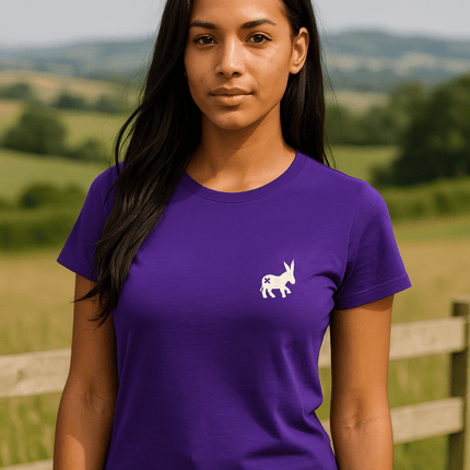 T-shirt Classic Logo Donna Plum/White