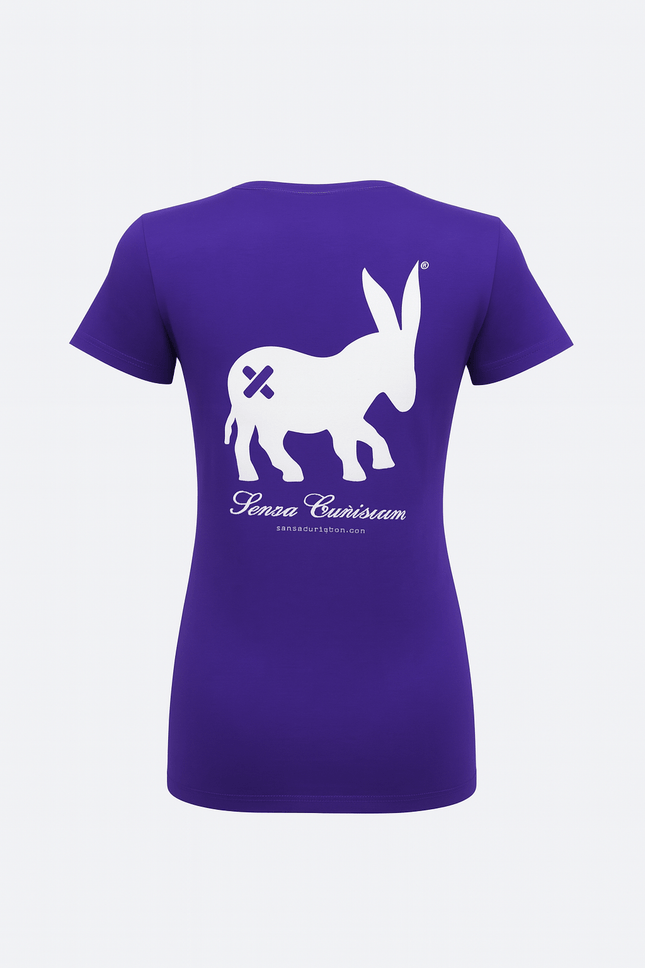 T-shirt Classic Logo Donna Plum/White