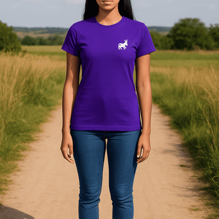 T-shirt Classic Logo Donna Plum/White