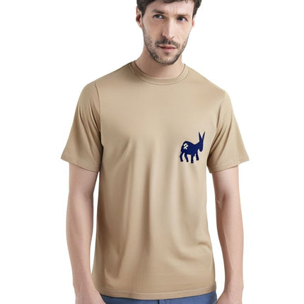 T-shirt Classic Logo Uomo Beige/Blue