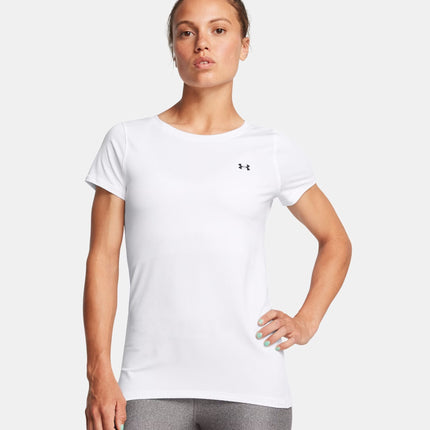 T-shirt HeatGear Armour Donna White/Black