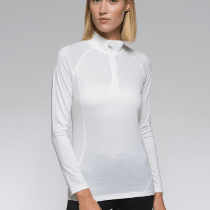 T-shirt LS Half Zip Donna Bianca