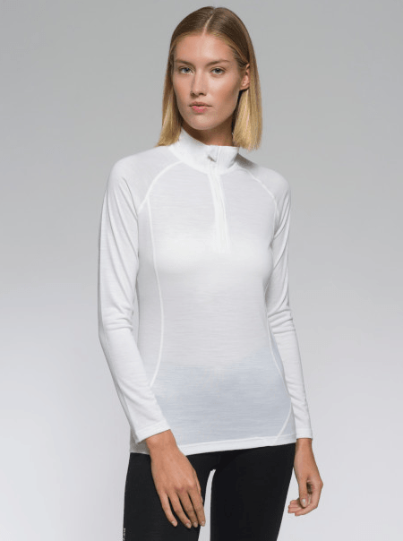 T-shirt LS Half Zip Donna Bianca