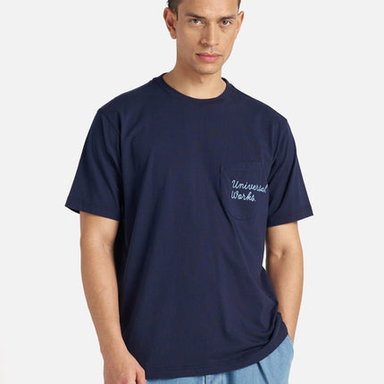 T-shirt Print Pocket Uomo Navy