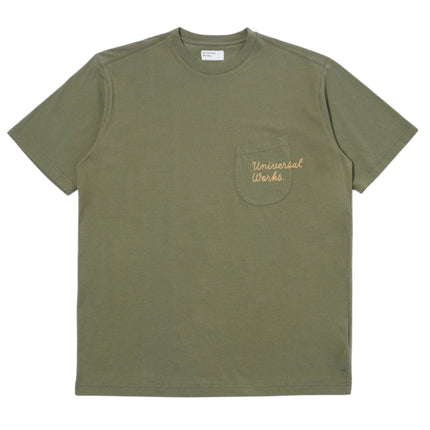 T-shirt Print Pocket Uomo Olive