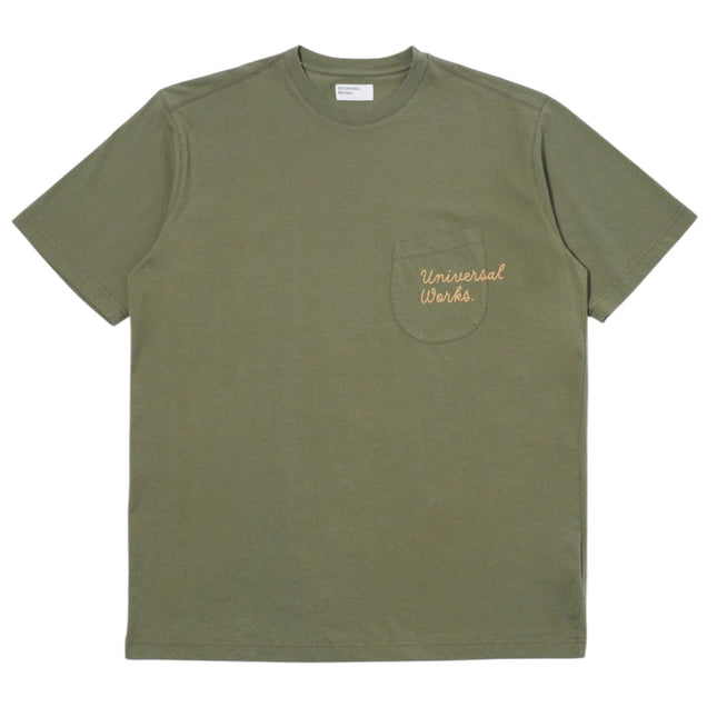 T-shirt Print Pocket Uomo Olive