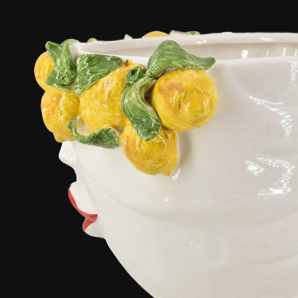 Testa di Moro con limoni "Zahira" donna | White and Lemon 30 cm
