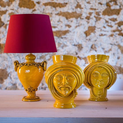 Testa di Moro Donna H 30 Senape - Ceramica Monocromatica Moderna