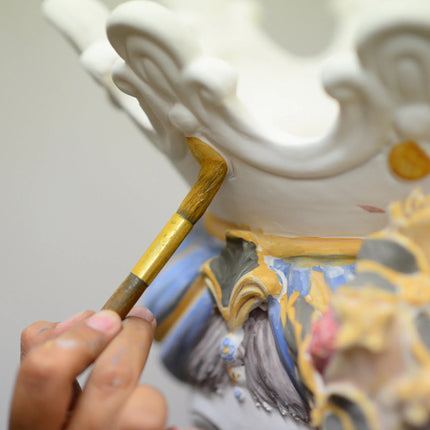 Testa di moro h 40 melograni blu e arancio femmina