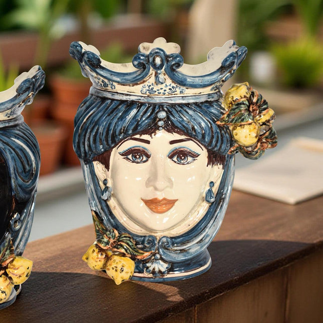 Testa h 25 con limoni mono blu femmina