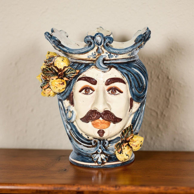 Testa h 25 con limoni mono blu maschio bianco