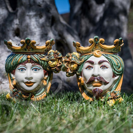 Testa h 25 limoni verde/arancio maschio bianco