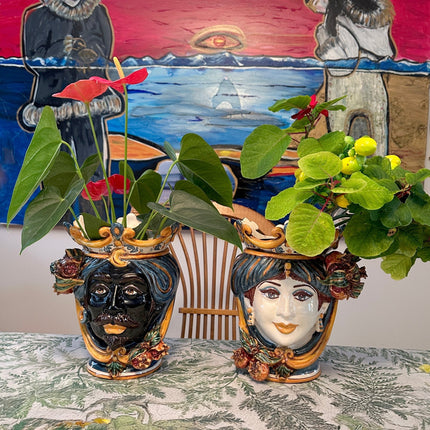 Testa h 25 melograni blu e arancio maschio moro