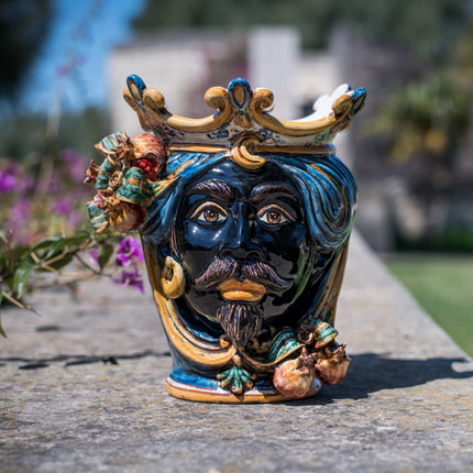 Testa h 25 melograni blu e arancio maschio moro