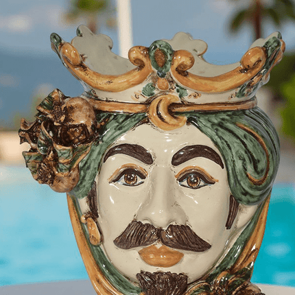 Testa h 25 melograni verde/arancio maschio bianco