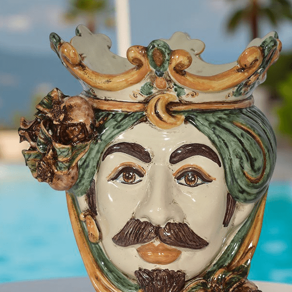 Testa h 25 melograni verde/arancio maschio bianco