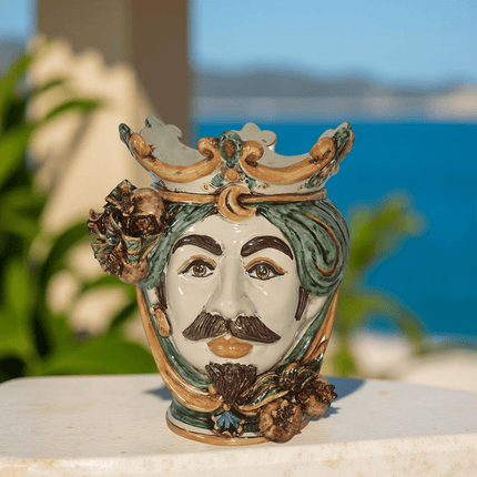 Testa h 25 melograni verde/arancio maschio bianco