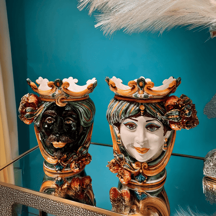 Testa h 25 melograni verde/arancio maschio moro