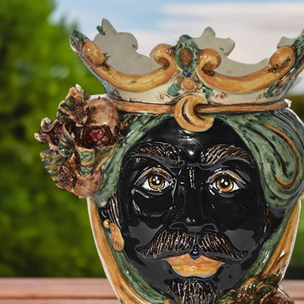 Testa h 25 melograni verde/arancio maschio moro