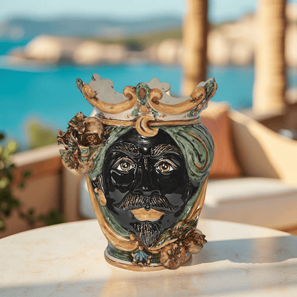 Testa h 25 melograni verde/arancio maschio moro