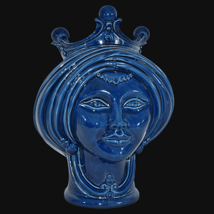 Testa h 30 Blu Intenso Donna - Teste di moro moderne Sofia Ceramiche