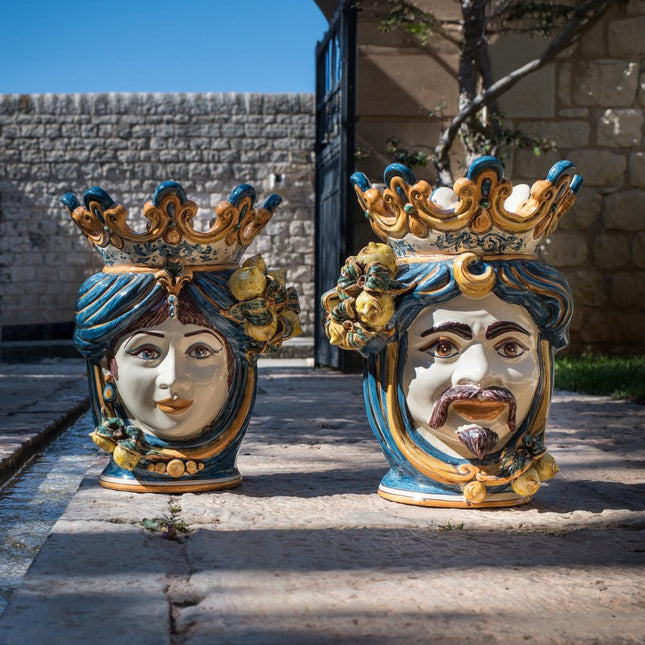 Testa h 40 limoni blu e arancio femmina