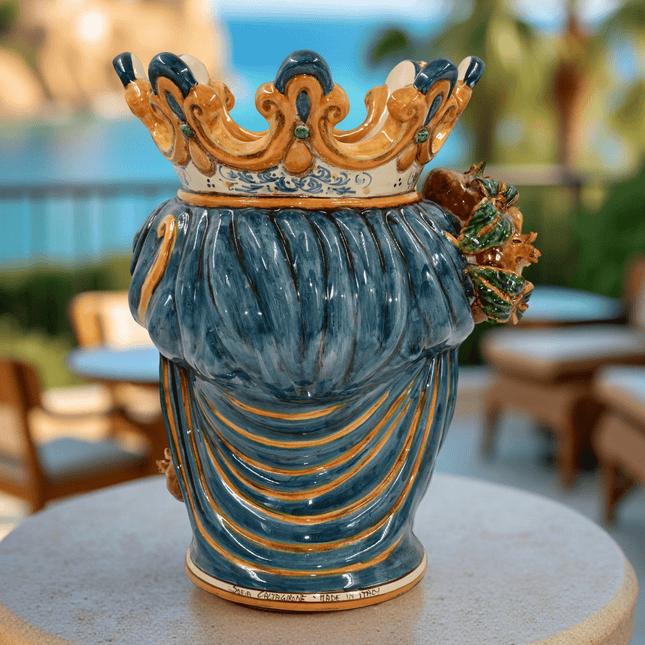 Testa h 40 melograni blu e arancio maschio moro