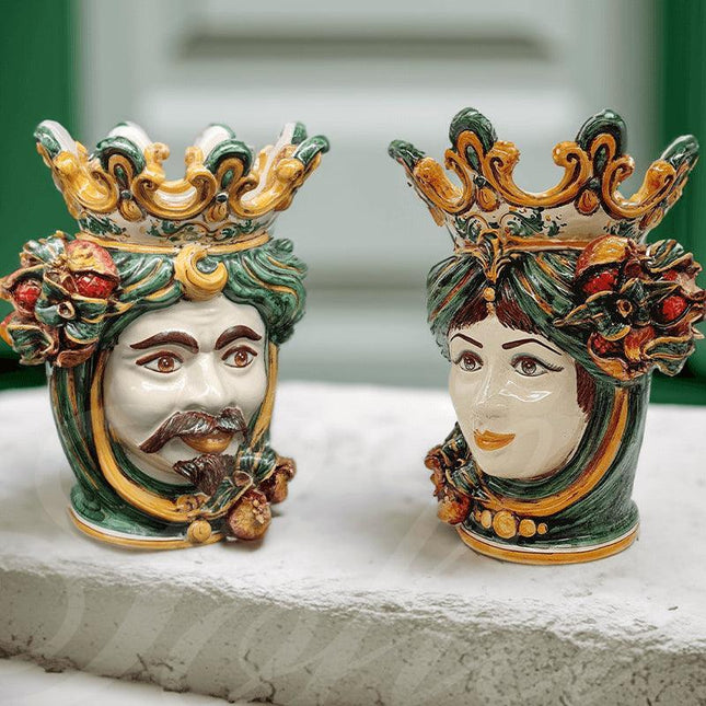 Testa h 40 melograno verde/arancio maschio bianco