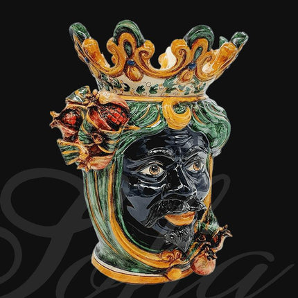 Testa h 40 melograno verde/arancio maschio moro