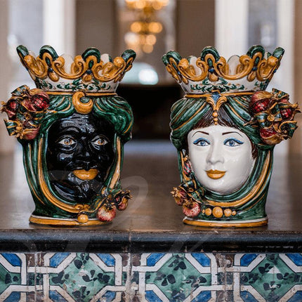 Testa h 40 melograno verde/arancio maschio moro