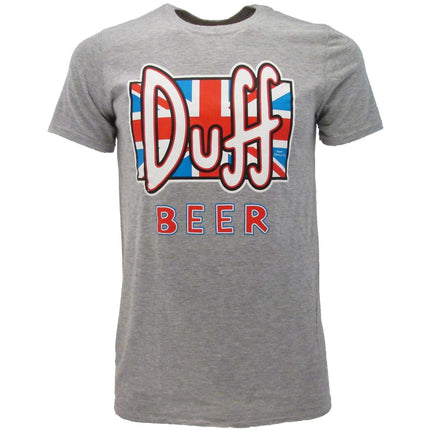 THE SIMPSONS : DUFF BANDIERA INGLESE T-shirt S grigia