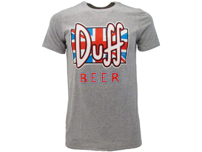 THE SIMPSONS : DUFF BANDIERA INGLESE T-shirt S grigia