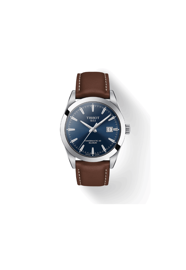 Tissot Gentleman Powermatic 80 Silicium – Automatico, Swiss Made, Blu e Marrone, 40mm – T127.407.16.041.00
