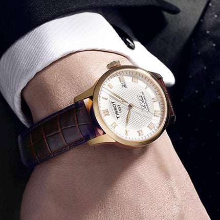 Tissot Le Locle Automatic Swiss Made acciaio Oro Rosa 39.3mm Cinturino Pelle – T006.407.36.033.00