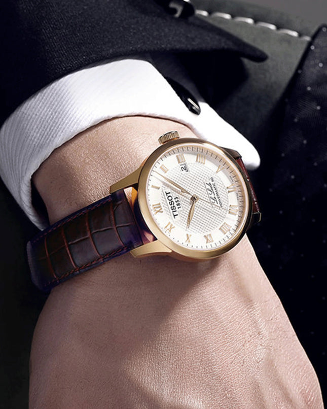 Tissot Le Locle Automatic Swiss Made acciaio Oro Rosa 39.3mm Cinturino Pelle – T006.407.36.033.00