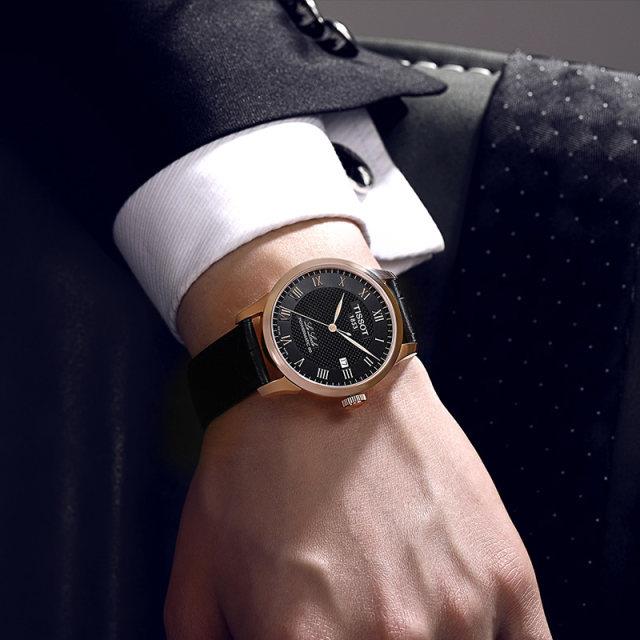 Tissot Le Locle Automatic Swiss Made Nero Oro Rosa 39.3mm Cinturino Pelle – T006.407.36.053.00