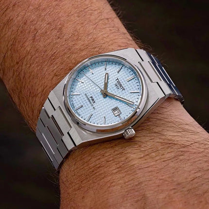 Tissot PRX 35mm – Orologio Automatico Swiss Made, Quadrante Azzurro Ghiaccio, Acciaio, Ref. T137.207.11.351.00