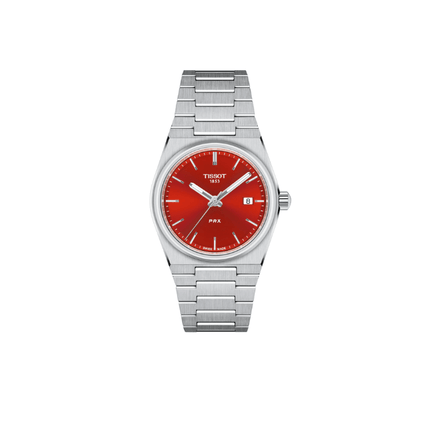 Tissot PRX 35mm – Orologio Quarzo Swiss Made, Quadrante Rosso, Acciaio, Ref. T137.210.11.421.00