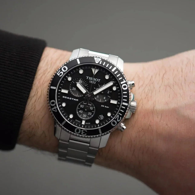 Tissot Seastar 1000 Chronograph – Quarzo Swiss Made, Nero, 45,5mm – T120.417.11.051.00