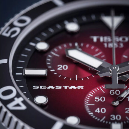 Tissot Seastar 1000 Chronograph – Quarzo Swiss Made – Rosso sfumato – 45,5mm – T120.417.11.421.00