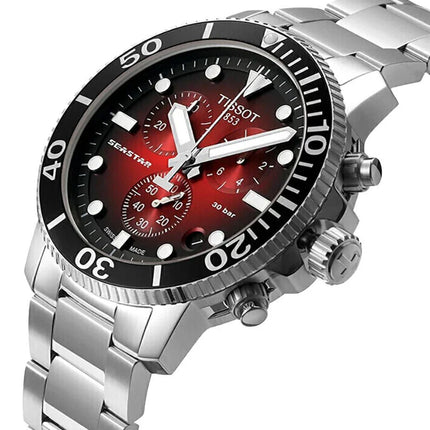 Tissot Seastar 1000 Chronograph – Quarzo Swiss Made – Rosso sfumato – 45,5mm – T120.417.11.421.00