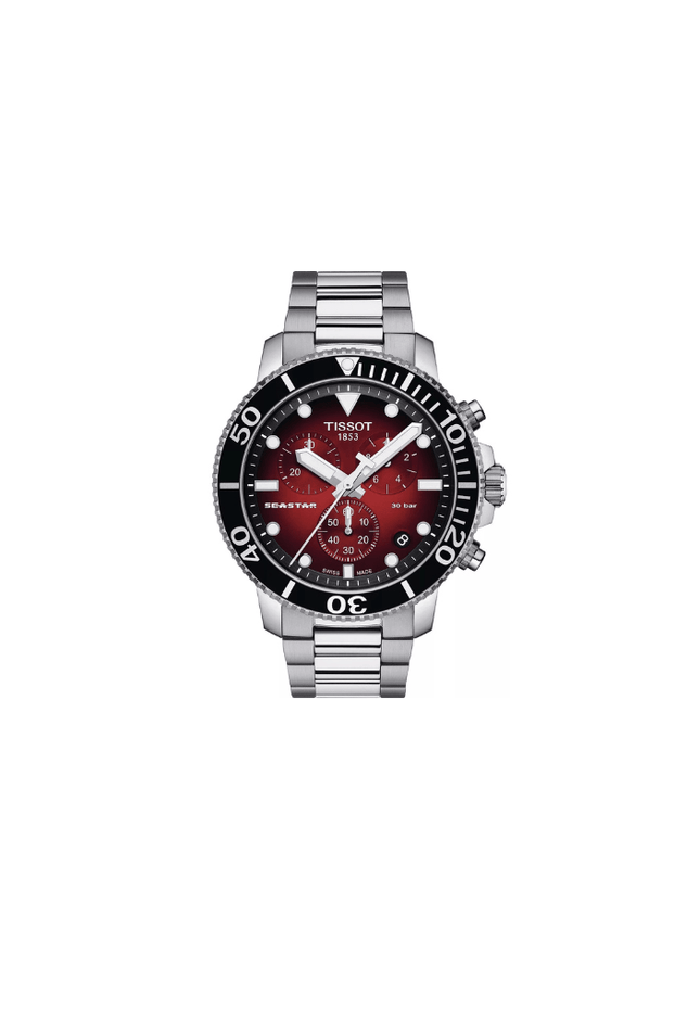 Tissot Seastar 1000 Chronograph – Quarzo Swiss Made – Rosso sfumato – 45,5mm – T120.417.11.421.00
