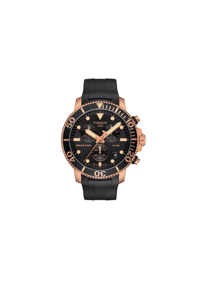 Tissot Seastar 1000 Chronograph – Swiss Made, Nero e Oro, 45.5mm, Ref. T120.417.37.051.00