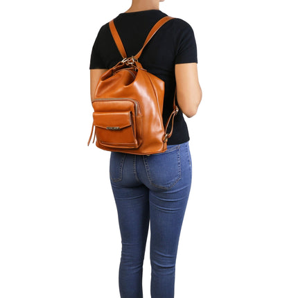 TL Bag - Leather 2 - in - 1 convertible backpack shoulder bag | TL141535