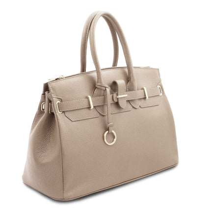TL Bag - Leather handbag with golden hardware | TL141529