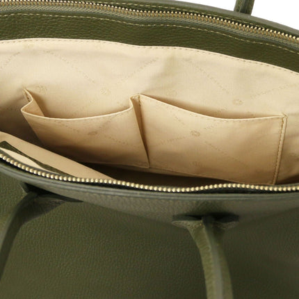 TL Bag - Leather handbag with golden hardware | TL141529