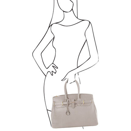 TL Bag - Leather handbag with golden hardware | TL141529