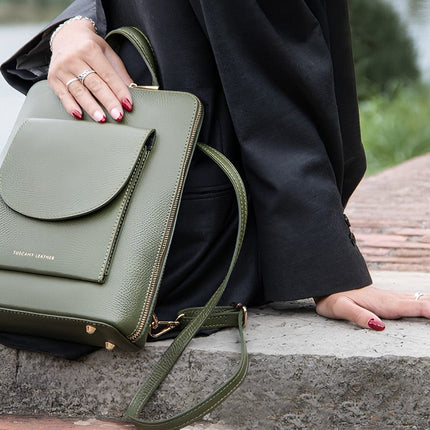 TL Bag - Small Convertible Leather Backpack For Women | TL142092