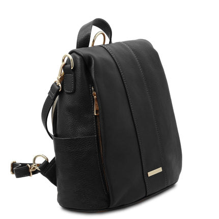 TL Bag - Soft leather backpack - convertible 2 - in - 1 backpack shoulder bag | TL142138